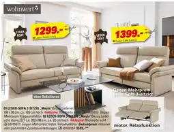 Höffner Wohnwert leder-sofa 2-sitzig mayla Angebot