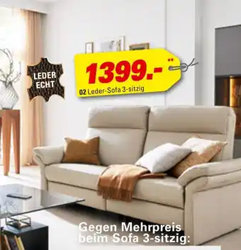 Höffner Wohnwert leder-sofa 3-sitzig „mayla“ Angebot