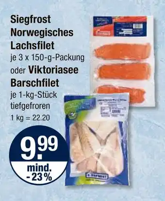 V Markt Siegfrost norwegisches lachsfilet Angebot