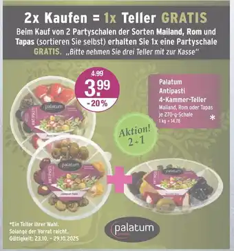 V Markt Palatum antipasti 4-kammer-teller Angebot