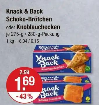 V Markt Knack & back schoko-brötchen oder knoblauchecken Angebot