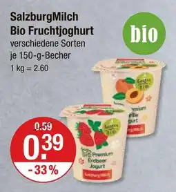 V Markt Salzburgmilch bio fruchtjoghurt erdbeer Angebot