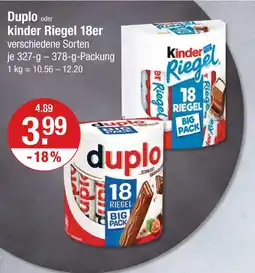 V Markt Duplo duplo oder kinder riegel 18er Angebot
