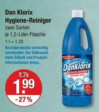 V Markt Dan klorix hygiene-reiniger Angebot