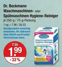 V Markt Dr. beckmann waschmaschinen- oder spülmaschinen hygiene-reiniger Angebot