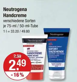 V Markt Neutrogena handcreme Angebot