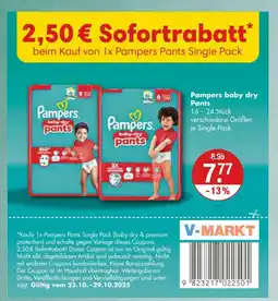 V Markt Pampers baby dry pants Angebot