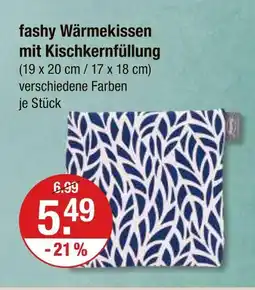 V Markt Fashy wärmekissen mit kirschkernfüllung Angebot