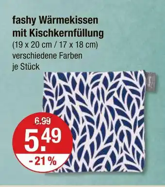 V Markt Fashy wärmekissen mit kirschkernfüllung Angebot