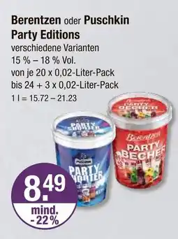V Markt Berentzen party editions Angebot