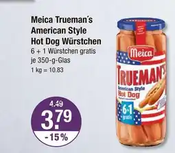 V Markt Meica trueman´s american style hot dog würstchen Angebot