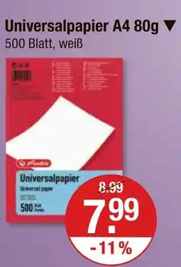 V Markt Universalpapier a4 80g Angebot