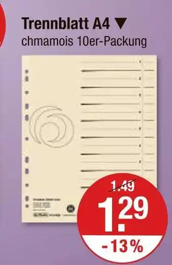 V Markt Trennblatt a4 Angebot
