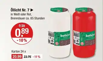 V Markt Bolsius ölicht nr. 7 Angebot