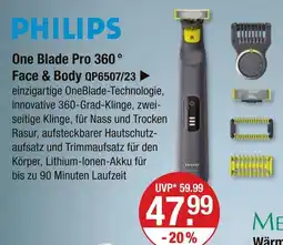 V Markt Philips one blade pro 360° face & body qp6507/23 Angebot