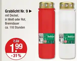 V Markt Bolsius grablicht nr. 9 Angebot