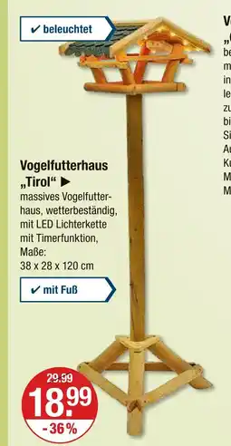 V Markt Vogelfutterhaus „tirol“ Angebot