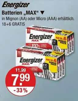 V Markt Energizer batterien „max“ Angebot