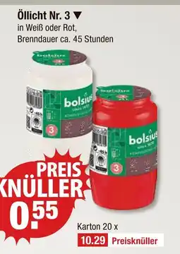 V Markt Bolsius öllicht nr. 3 in weiß Angebot