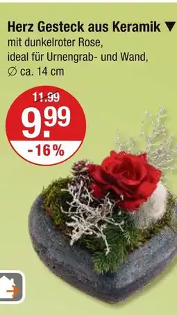 V Markt Herz gesteck aus keramik Angebot