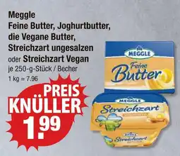 V Markt Meggle feine butter, joghurtbutter, die vegane buter, streichzart ungesalzen oder streichzart vegan Angebot