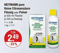 V Markt Heitmann pure reine citronensäure flüssig oder pulver Angebot