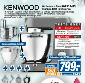 HEM Expert Kenwood Küchenmaschine Kwl90.244si Titaniu Chef Patissier XL Angebot