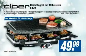 HEM Expert Cloer Raclettegrill Mit Naturstein 6430 Angebot