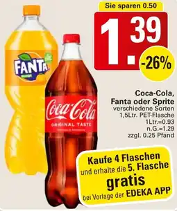 WEZ Coca-Cola, Fanta oder Sprite Angebot