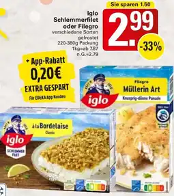 WEZ Iglo Schlemmerfilet oder Filegro Angebot