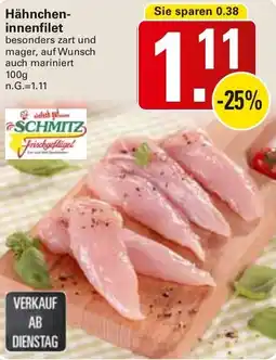 WEZ Schmitz Hähncheninnenfilet Angebot