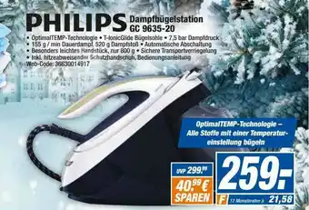 HEM Expert Philips Dampfbügelstation Gc 9635-20 Angebot