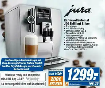 HEM Expert Jura Kaffeevollautomat J90 Brilliant Silber Angebot