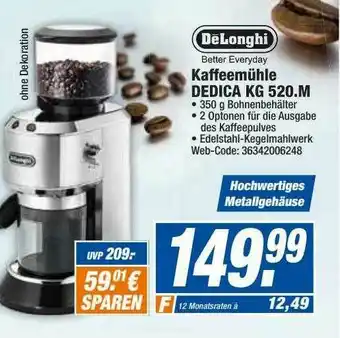 HEM Expert Délonghi Kaffeemühle Dedica Kg 520.m Angebot