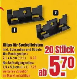 B1 Discount Baumarkt Clips für Sockelleisten Angebot