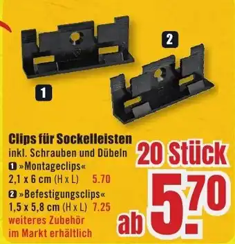 B1 Discount Baumarkt Clips für Sockelleisten Angebot