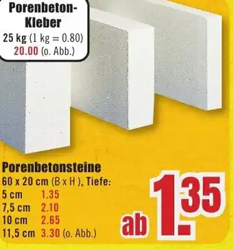 B1 Discount Baumarkt Porenbetonsteine Angebot