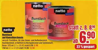 B1 Discount Baumarkt netto Buntlack auf Kunstharzbasis Angebot