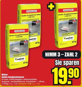 B1 Discount Baumarkt weber Boden-Ausgleichsmasse Angebot