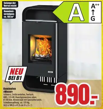 B1 Discount Baumarkt Kaminofen "Weser" Angebot