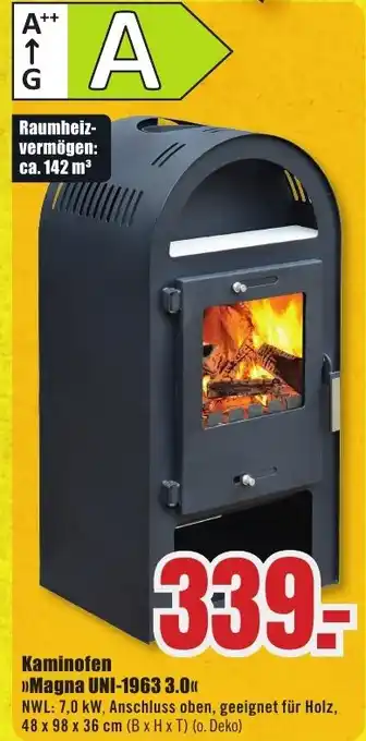 B1 Discount Baumarkt Kaminofen >>Magna UNI-1963 3.0<< Angebot
