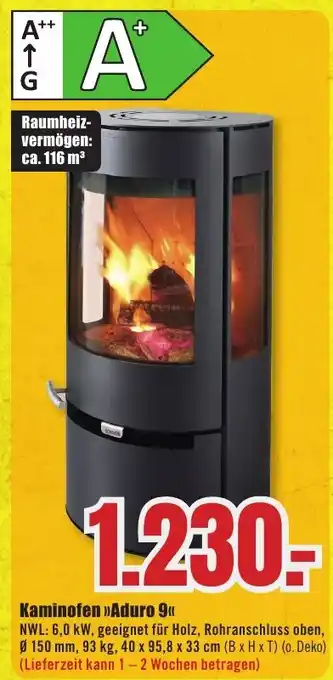 B1 Discount Baumarkt Kaminofen >>Aduro 9<< Angebot