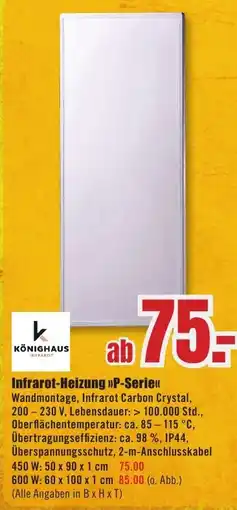 B1 Discount Baumarkt KÖNIGHAUS Infrarot-Heizung >>P-Serie<< Angebot