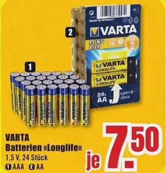 B1 Discount Baumarkt VARTA Batterien »>Longlife<< Angebot