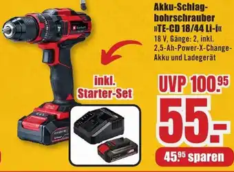 B1 Discount Baumarkt Einhell Akku-Schlag- bohrschrauber >>TE-CD 18/44 Li-i<< Angebot