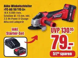 B1 Discount Baumarkt Einhell Akku-Winkelschleifer >>TC-AG 18/115 Li<< Angebot