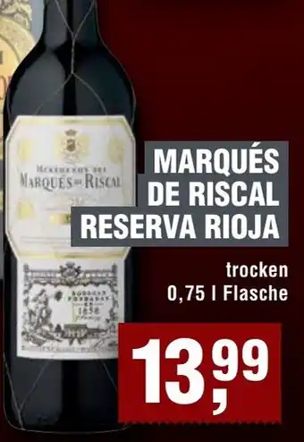 Handelshof Marqués de riscal reserva rioja Angebot
