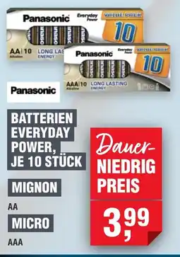 Handelshof Panasonic batterien everyday power, je 10 stück Angebot