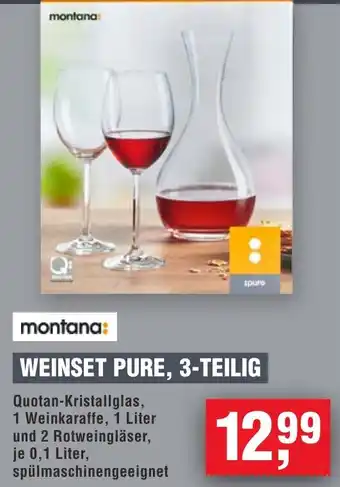 Handelshof Montana weinset pure, 3-teilig Angebot