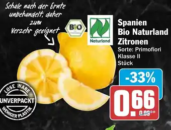 AEZ Spanien Bio Naturland Zitronen Angebot